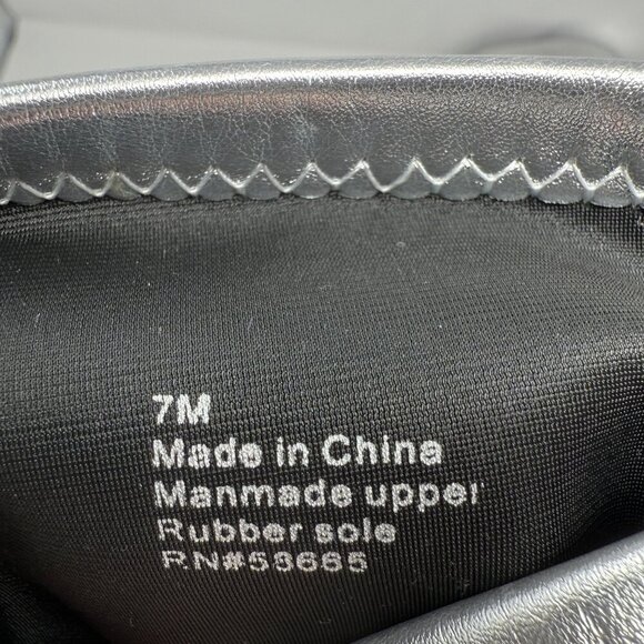 Open Edit Viv Pointy Toe Knee High Heeled Boot Women's 7 Silver Going Out NWOB - Picture 13 of 14